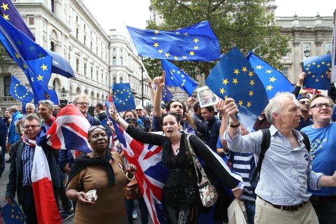 Manifestation pour le maintien du Royaume-Uni dans l’Union européenne, le 3 septembre 2016, à Londres.