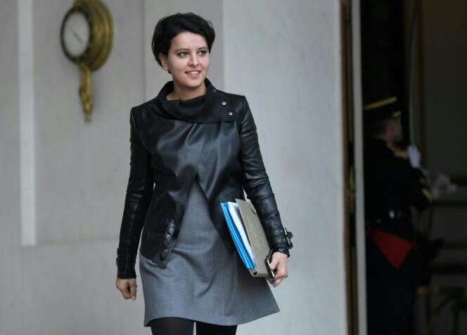 Najat Vallaud-Belkacem, le 22 mars 2017, au palais de l’Elysée.