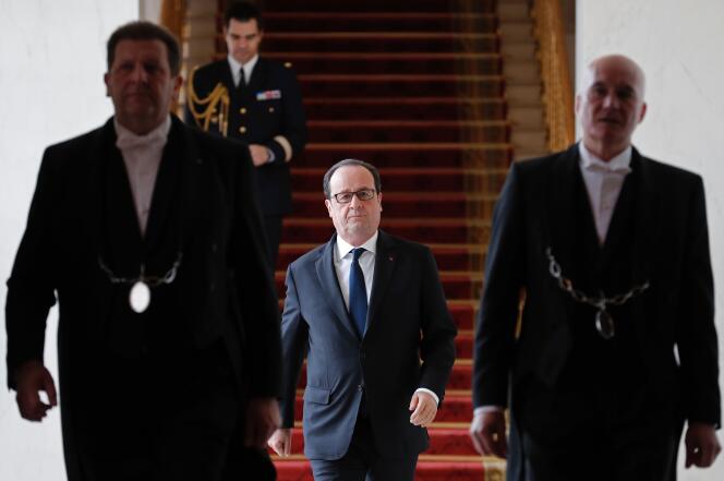 Le président François Hollande, à l’Elysée, le 23 mars.