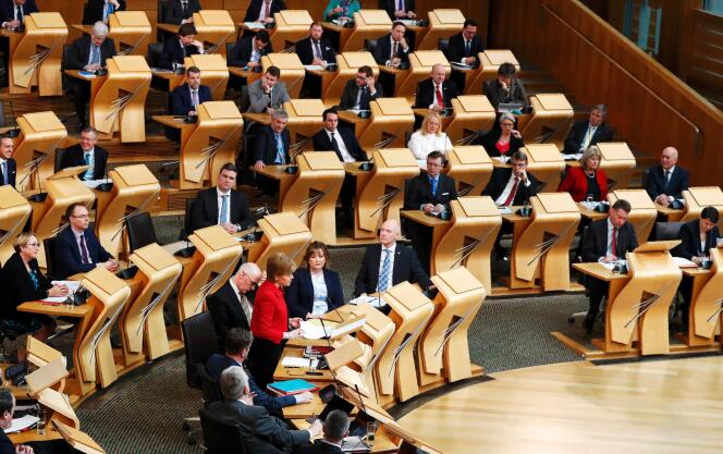 Nicola Sturgeon au Parlement écossais, le 28 mars 2017.