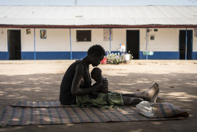 Dans un camp géré par l’Unicef à Malualkon, dans le nord du Soudan du Sud, le 11 mars. Le 20 février, le pays a été officiellement déclaré en « état de famine », selon la classification de l’ONU.