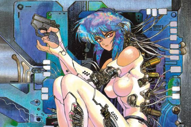 Aperçu de la couverture du tome 1 du manga « Ghost in the Shell » de Masamune Shirow. La première parution du manga en France remonte à avril 1996 chez Glénat. Le film d’animation est sorti dans l’Hexagone en 1997.