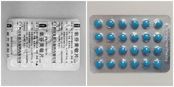 Du Baclofène, fabriqué dans le laboratoire chinois Sichuan Friendly Pharmaceutical Co, vendu à l’unité au marché informel d’Adjamé Roxy.