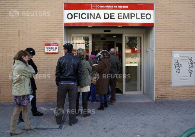 Pôle emploi espagnol, à Madrid, en 2014.
