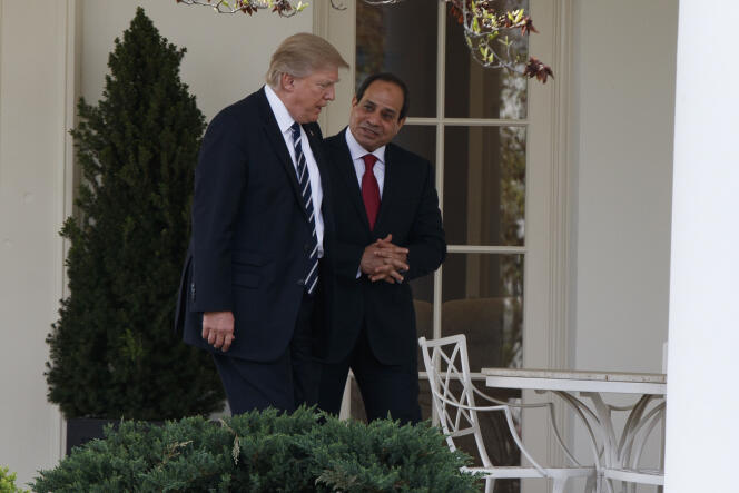 Le président, Donald Trump, avec son homologue égyptien, Abdel Fattah Al-Sissi, à la Maison Blanche, le 3 avril 2017.