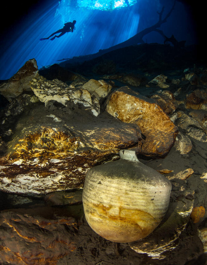 Dans les profondeurs de Mukuiche, un cénote sacrificiel au sud de Mérida (Mexique), on découvre vestiges mayas et crânes d’animaux.