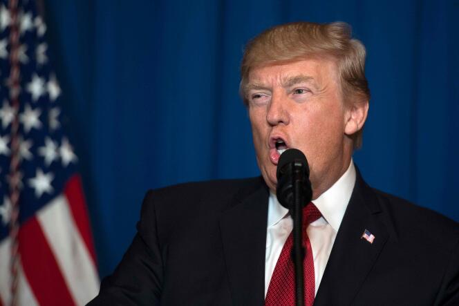 Donald Trump, le 6 avril, à Palm Beach (Floride), après l’annonce de la frappe américaine en Syrie.