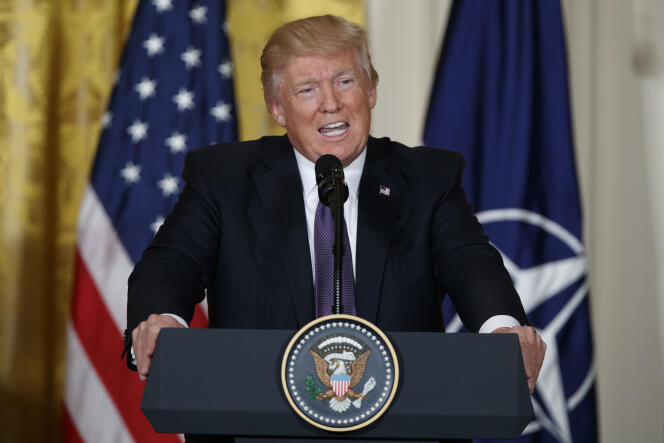 Le président des Etats-Unis, Donald Trump, lors d’une conférence de presse à la Maison Blanche, le 12 avril 2017.