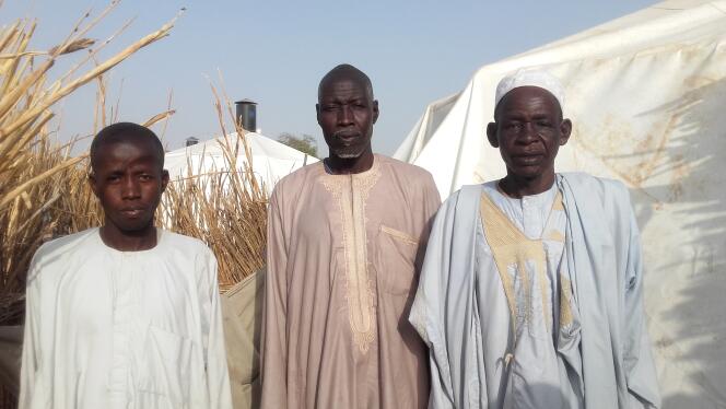 De gauche à droite : Mallam Awa, 38 ans, Ari Amadou, 50 ans, et Dallah Mallam, 60 ans. Tous trois réfugiés auà Boudouri, au Niger.