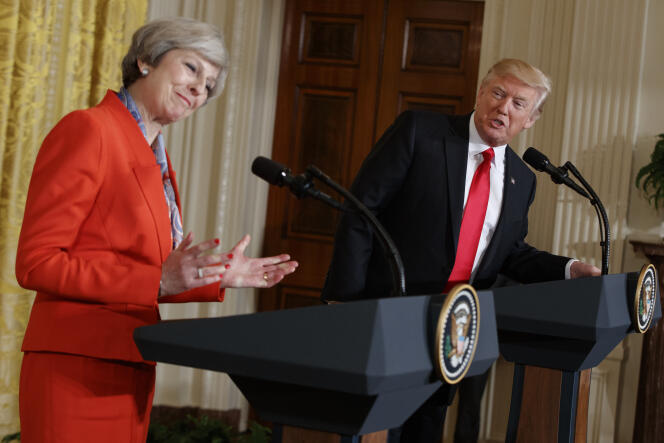 Le président Donald Trump avec la première ministre britannique Theresa May, le 27 janvier à la Maison Blanche, à Washington.