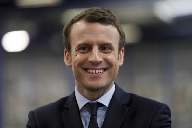 Fondateur du mouvement En marche!, Emmanuel Macron est candidat à l’élection présidentielle 2017. Le 18 avril, à Paris.