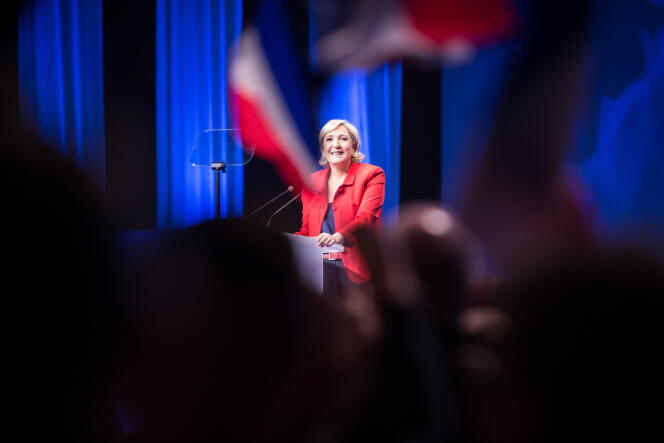 Marine Le Pen le 17 avril au Zénith de Paris.