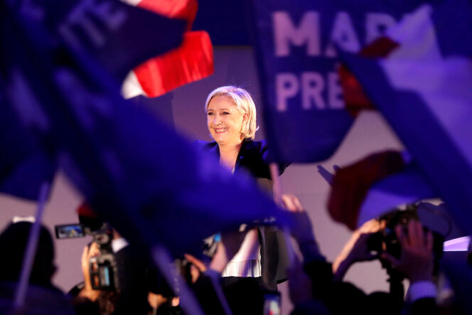 Marine Le Pen, le 23 avril 2017, à Hénin-Beaumont.