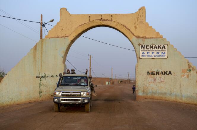 Des groupes armés progouvernementaux à Menaka, dans le district de Gao au Mali, le 19 avril 2017.