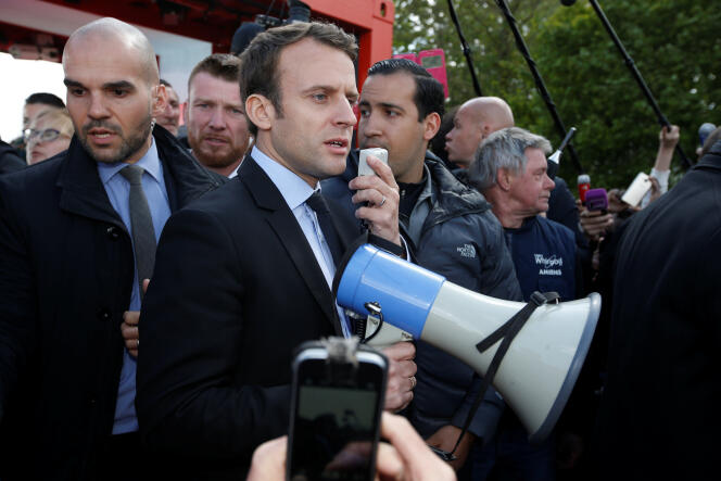 Emmanuel Macron à Amiens, le 26 avril.