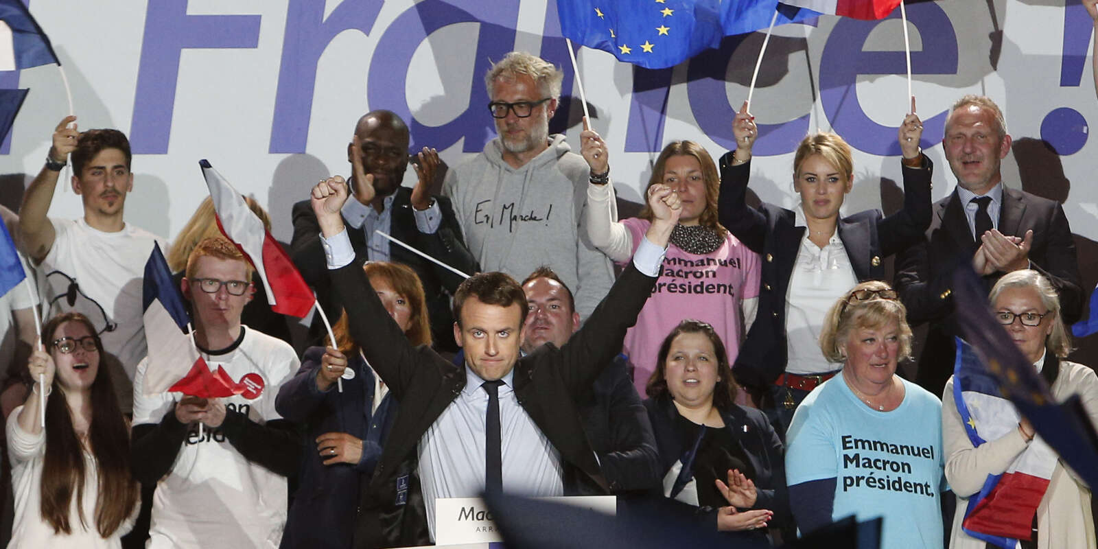 Emmanuel Macron, lors de son meeting à Arras, le 26 avril.