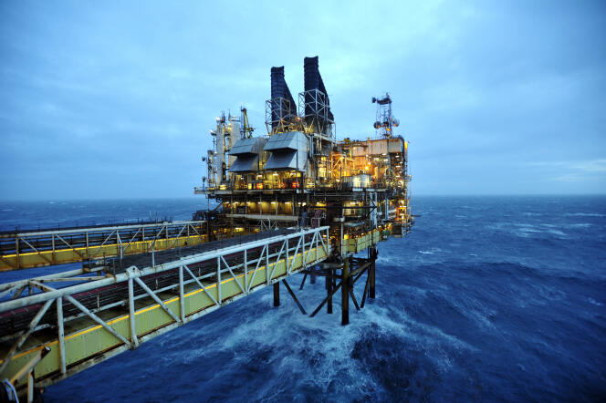 Plate-forme BP en mer du Nord, en février 2014.