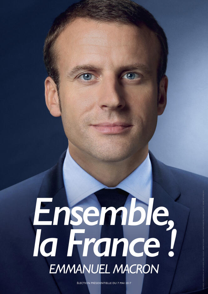Affiche officielle pour la campagne d'Emmanuel Macron pour le second tour de l'élection présidentielle de 2017.