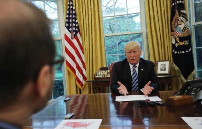 Le président lors de l’interview de l’agence de presse Reuters, à la Maison Blanche.