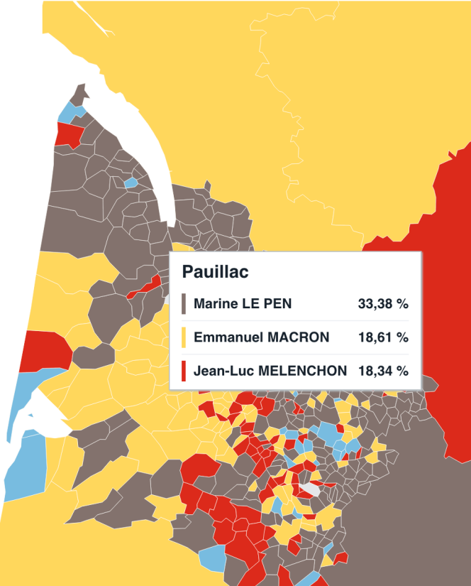 Les grands crus du Médoc ont choisi pour Marine Le Pen le 23 avril, mais François Fillon est en tête à Saint-Emilion.