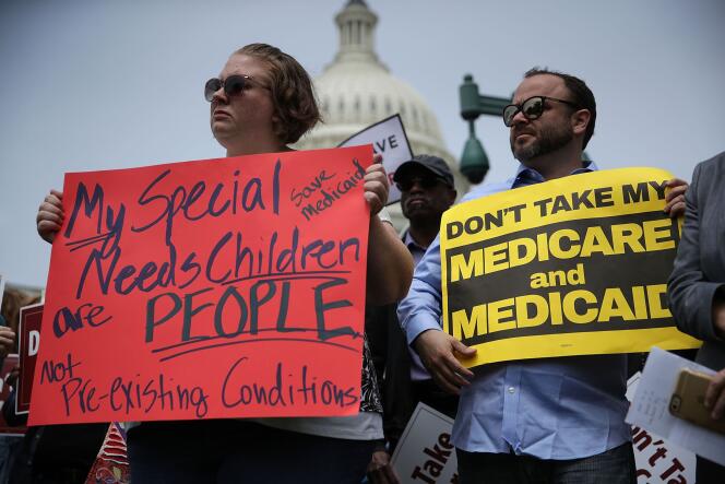 Manifestation contre la réforme du système de santé, à Washington, le 4 mai 2017.
