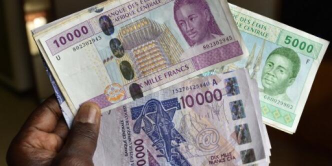 Des billets de la Banque centrale des Etats de l’Afrique de l’Ouest (BCEAO) et de la Banque des Etats de l’Afrique centrale (BEAC).