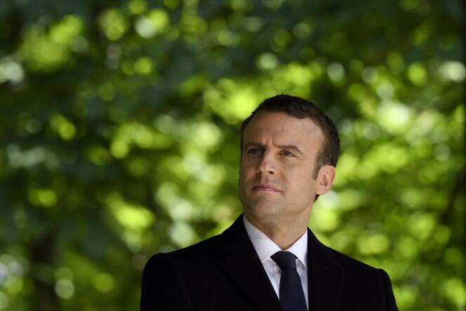 Emmanuel Macron lors de la commémoration de l’abolition de l’esclavage, à Paris, le 10 mai 2017.