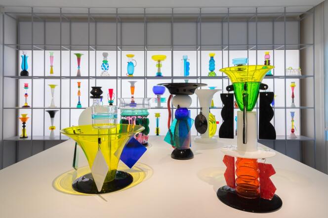 Les créations en verre et cristal d’Ettore Sottsass exposées par la Fondation Giorgio Cini au Stanze del Vetro, sur l’île de San Giorgio Maggiore, face à Venise.