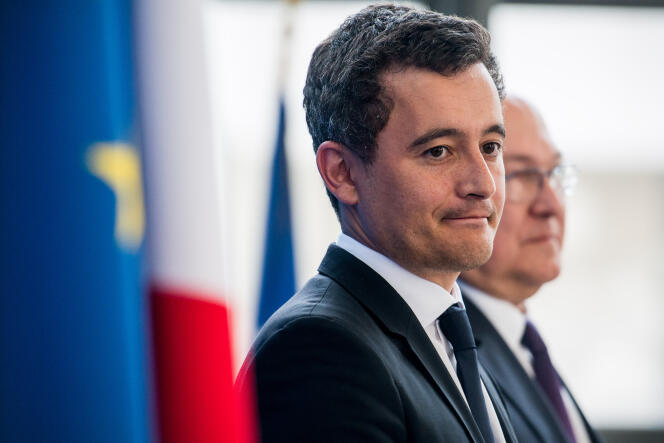 Gérald Darmanin, ministre de l’action et des comptes publics lors de la cérémonie de passation des pouvoirs au ministère des finances, à Paris le 17 mai.