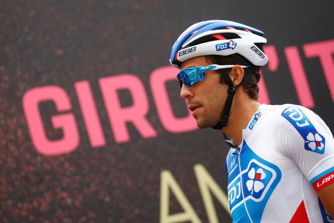 Thibaut Pinot, au départ de la 13è étape du Tour d’Italie, à Reggio Emilia.