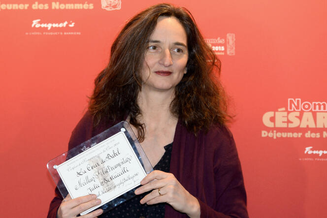 La réalisatrice Julie Bertuccelli (ici à Paris en février 2015, pour les Césars) a convaincu Thierry Frémaux de créer un prix spécial pour les documentaires, L’Œil d’or.