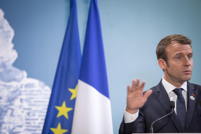 Emmanuel Macron lors de sa conférence de presse à Taormine (Italie), le 27 mai.