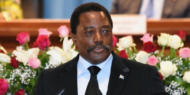 Le président de la République démocratique du Congo Joseph Kabila, au Palais du peuple, à Kinshasa, le 5 avril 2017.