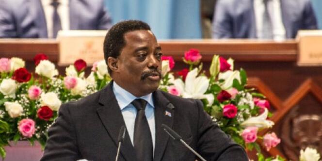 Le président congolais Joseph Kabila lors d’un discours à la nation au palais du Peuple, à Kinshasa, le 5 avril 2017.