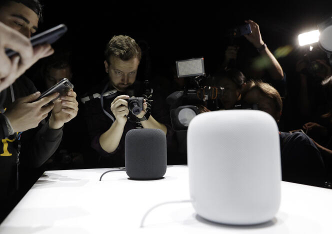 Le HomePod d’Apple a été présenté en ouveture de la WWDC, à San José (Californie), lundi 5 juin.