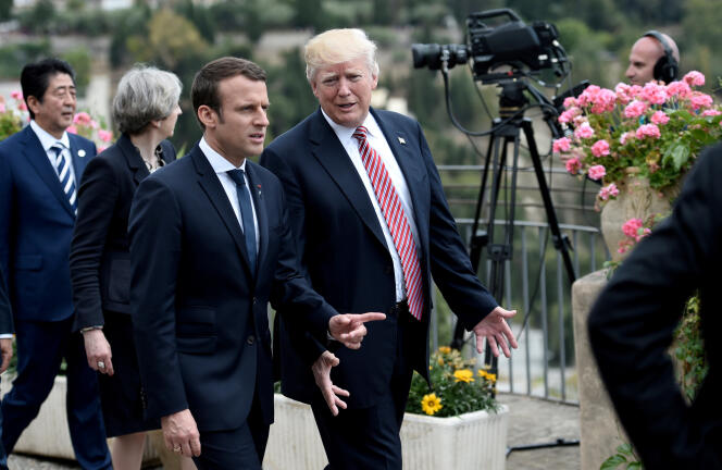Emmanuel Macron et Donald Trump à Taormine, le 26 mai, à l’occasion d’un sommet du G7.