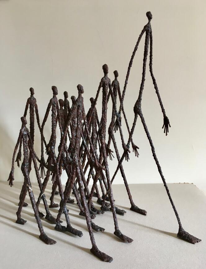 « Marcheurs », 2011. Fer à béton soudé (H40 x L20 x P20 cm).