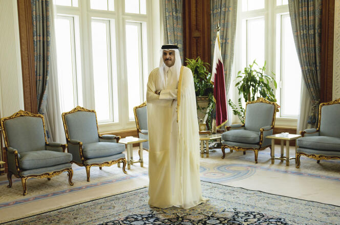 L’émir du Qatar Tamim Ben Hamad Al-Thani, dans son palais à Doha, le 3 août 2015.