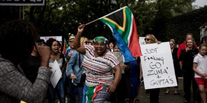 Manifestation contre Jacob Zuma à Johannesburg, le 7 avril 2017.