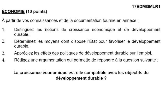 Sujet Bac Eco Droit Stmg 2021 + Corrige