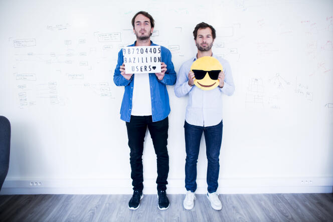 Antoine Martin et Alexis Bonillo, cofondateurs de Zenly, dans les locaux de la start-up.