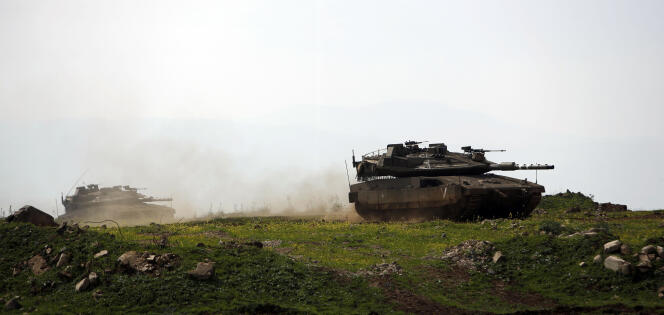 Un tank israélien sur la plateau du Golan.