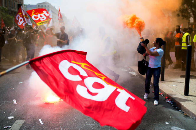 Manifestation de la CGT contre la réforme du code du travail, dans le centre de Marseille, le 26 mai.