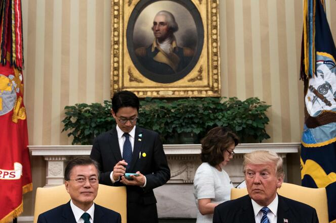 Moon Jae-in, le président sud-coréen, a été reçu par Donald Trump à la Maison Blanche, le 30 juin.