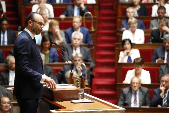 Le Premier Ministre Edouard Philippe prononce son discours de politique générale devant l’Assemblée nationale, le 04 juillet.