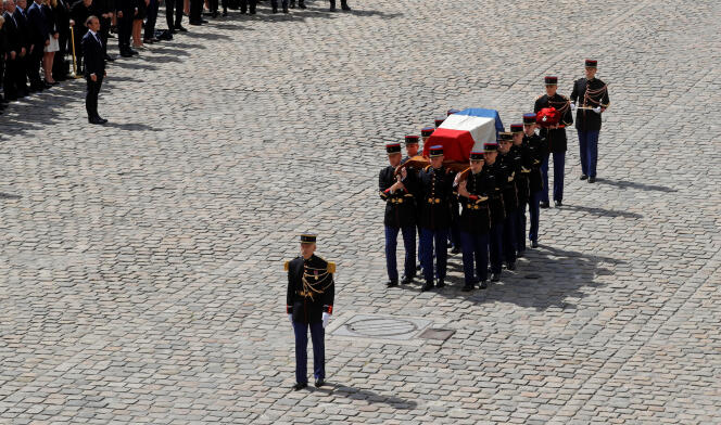 Pendant l’hommage national à Simone Veil, à Paris, le 5 juillet.
