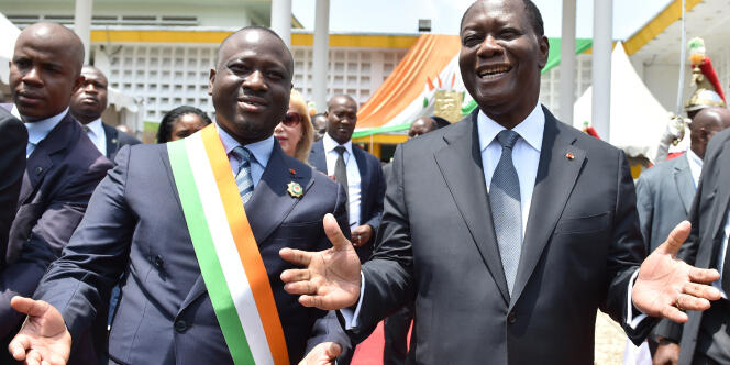 Le président de l’Assemblée nationale Guillaume Soro et le président ivoirien Alassane Ouattara en octobre 2016 à Abidjan.