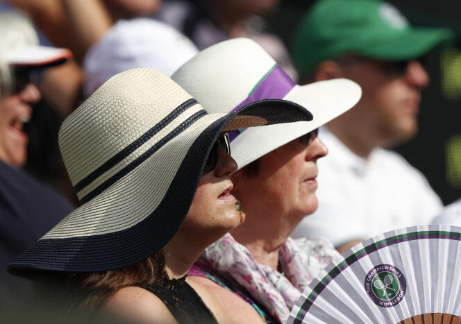 Des spectateurs sur le court central de Wimbledon.