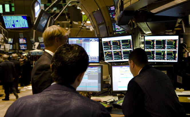 Des traders au New York Stock Exchange, le 15 septembre 2008, jour de la faillite de la banque Lehman Brothers.