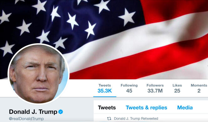 Le compte Twitter de Donald Trump.